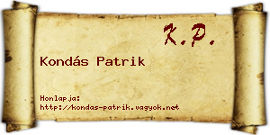 Kondás Patrik névjegykártya