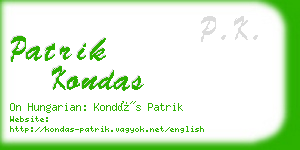 patrik kondas business card